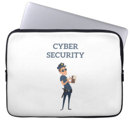 Cyberbeveiliging: de coole agent op patrouille laptop sleeve