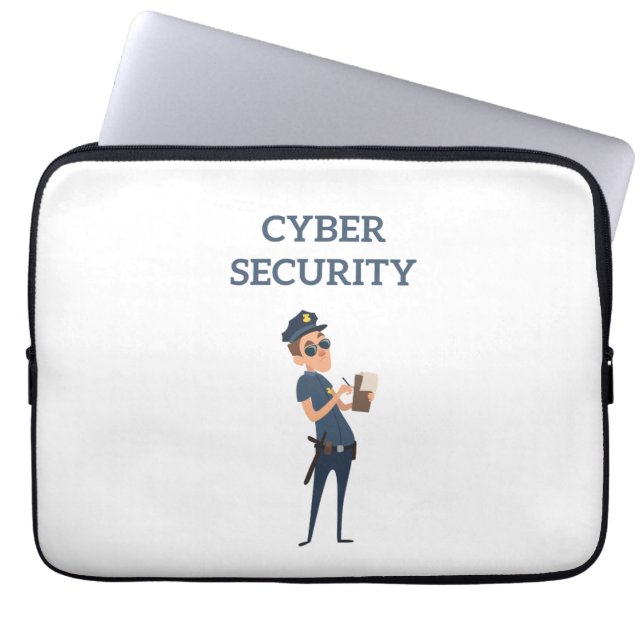 Cyberbeveiliging: de coole agent op patrouille laptop sleeve (Voorkant)