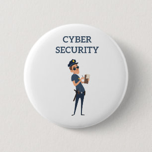 Cyberbeveiliging: de coole agent op patrouille ronde button 5,7 cm