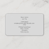 Cyberbeveiliging, rode soep, metaaleffect visitekaartje (Achterkant)