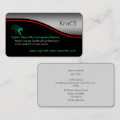 Cyberbeveiliging, rode soep, metaaleffect visitekaartje (Voorkant / Achterkant)