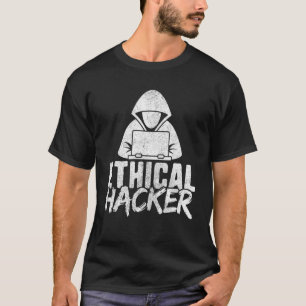 Cyberbeveiliging voor mannen Geek White Pet Ethisc T-shirt