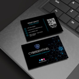 cyberbeveiligingsbedrijf | Eenvoudig donker futuri Visitekaartje