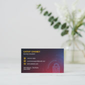 cyberbeveiligingsbedrijf | futuristisch donker Sin Visitekaartje (Staand voorkant)