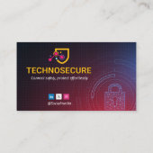 cyberbeveiligingsbedrijf | futuristisch donker Sin Visitekaartje (Achterkant)