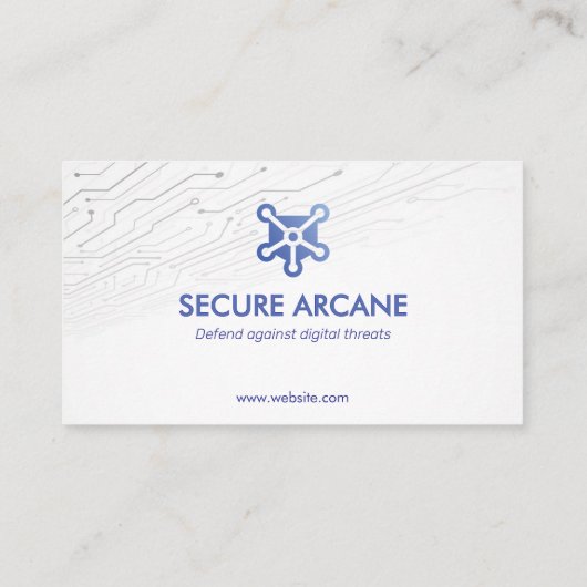 cyberbeveiligingsbedrijf | Futuristisch Eenvoudig Visitekaartje (Achterkant)