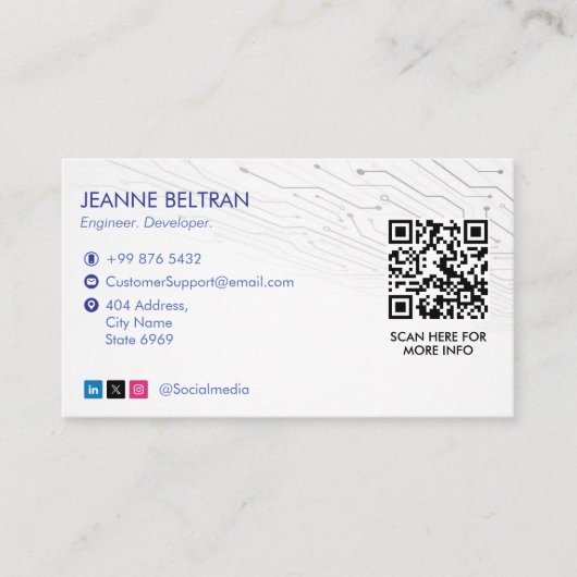 cyberbeveiligingsbedrijf | Futuristisch Eenvoudig Visitekaartje (Voorkant)