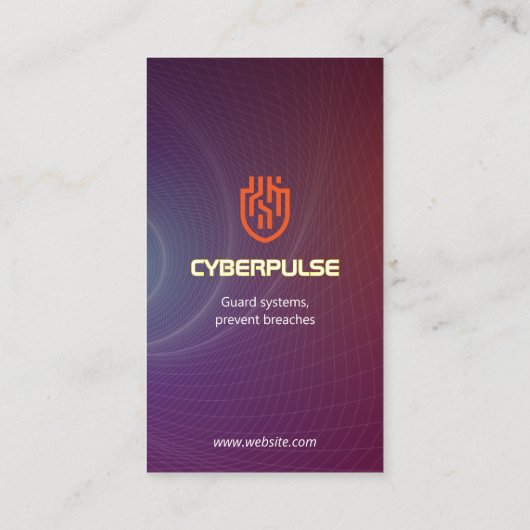 cyberbeveiligingsbedrijf | Moderne Paarse pols Visitekaartje (Achterkant)