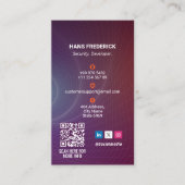 cyberbeveiligingsbedrijf | Moderne Paarse pols Visitekaartje (Voorkant)