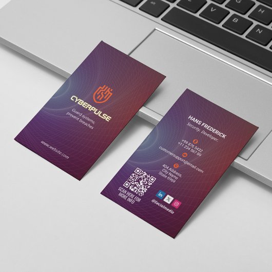 cyberbeveiligingsbedrijf | Moderne Paarse pols Visitekaartje