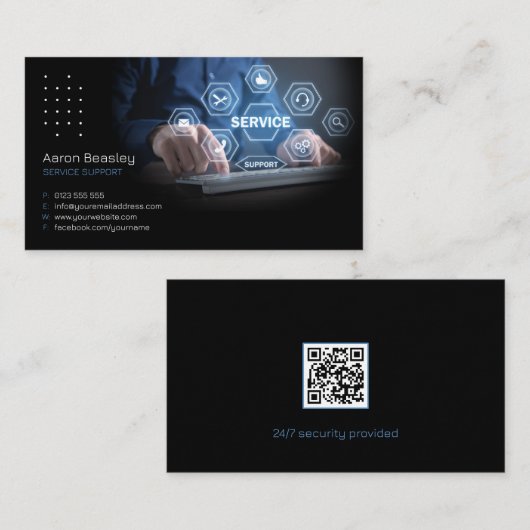 Cyberbeveiligingsdiensten | Servicesupport Visitekaartje (Voorkant / Achterkant)