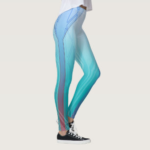 Cyberblauw sci-Fi-paneel Holografisch Leggings