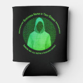 Cybercrime Hooded Hacker Computer Thema - eigen te Blikjeskoeler (Voorkant)