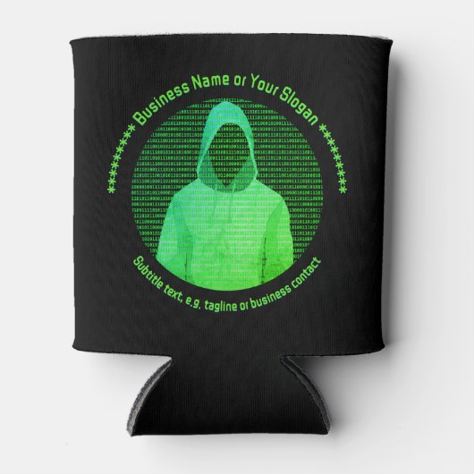 Cybercrime Hooded Hacker Computer Thema - eigen te Blikjeskoeler (Voorkant)