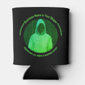 Cybercrime Hooded Hacker Computer Thema - eigen te Blikjeskoeler (Achterkant)