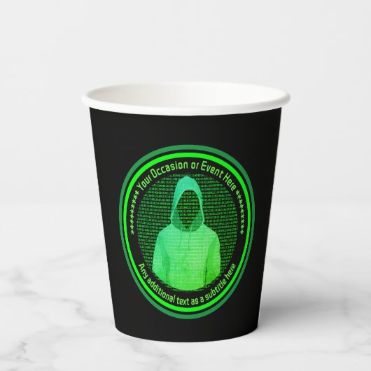 Cybercriminele computer hackers - aangepaste event papieren bekers (Achterkant)