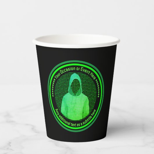 Cybercriminele computer hackers - aangepaste event papieren bekers (Voorkant)