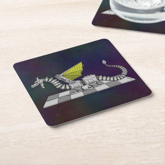 Cyberdragon Kartonnen Onderzetters (Schuin)