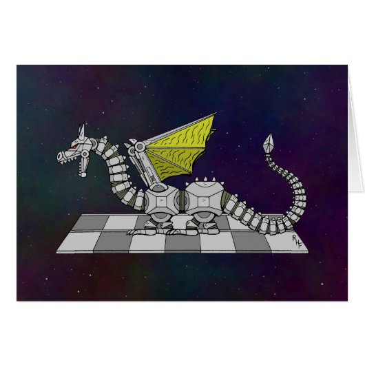 Cyberdragon Wenskaart (Voorkant Horizontaal)