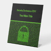 Cyberevent - Black/Green Computer Code Security Reclamebord Met Voetstuk (Voorkant)