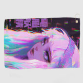 Cyberfee "Dennou Yousei" Glitchcore Golfhanddoek (Horizontaal)