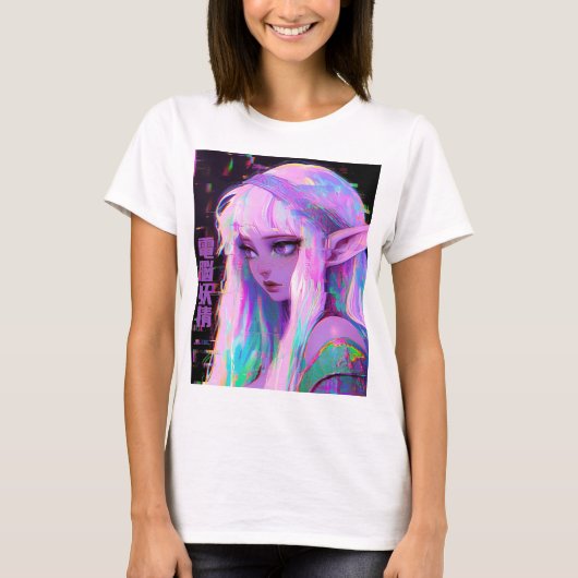 Cyberfee "Dennou Yousei" Glitchcore T-shirt (Voorkant)