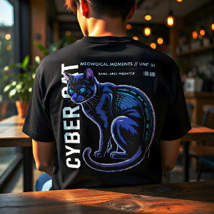 Cyberkat Futuristisch Tech Design voor Kattenliefh T-shirt