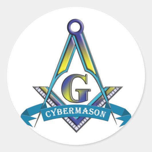 CYBERMASONS RONDE STICKER (Voorkant)