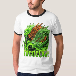 Cybernetic Dragon Trio Ringer T-shirt – Neon Groen