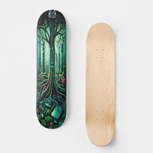 "Cybernetic Grove Deck" Persoonlijk Skateboard (Voorkant)