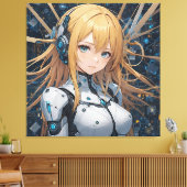 Cybernetic Guardian: het hart van de toekomst Canvas Afdruk (Insitu (Woonkamer))