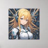 Cybernetic Guardian: het hart van de toekomst Canvas Afdruk (Voorkant)