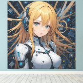 Cybernetic Guardian: het hart van de toekomst Canvas Afdruk (Insitu (Houten vloer))