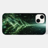 Cybernetic Lightning Bolt Phone Case - Glowing  (Achterkant (horizontaal))