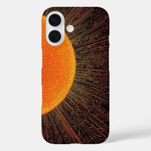 Cybernetic Sun Circuit Board Phone Case (Achterkant)