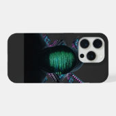 Cybernetic Tech Fusion - Neon Katana & CPU Circuit iPhone Hoesje (Achterkant horizontaal)