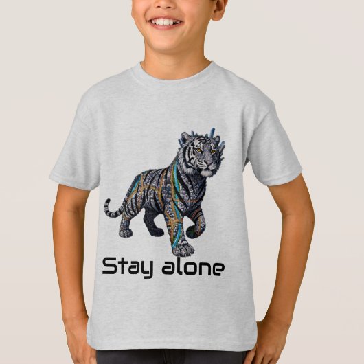 Cybernetic Tiger Strength Stay Alone Graphic T-shirt (Voorkant)