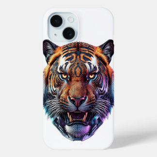 Cybernetisch Bio-Mechanaal Tijgerportret iPhone 15 Case