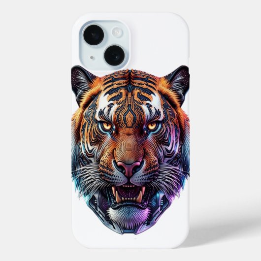 Cybernetisch Bio-Mechanaal Tijgerportret Case-Mate iPhone Case (Achterkant)