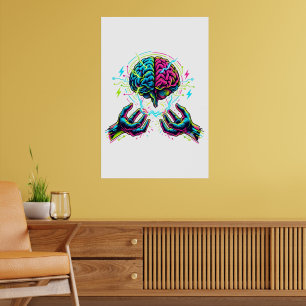 Cybernetisch circuitbrein elektrotechniek poster