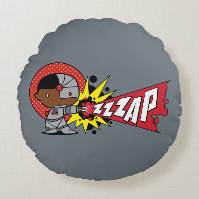 Cybernetisch kanon van Chibi Cyborg Rond Kussen (Voorkant)