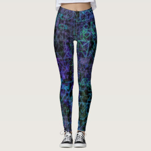 cybernetische aderen in blauw en groen : leggings