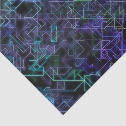 cybernetische aderen in blauw en groen : tissuepapier (Detail)