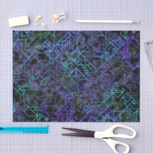 cybernetische aderen in blauw en groen : tissuepapier (Craft)