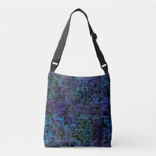 cybernetische aders, in blauw en groen : crossbody tas