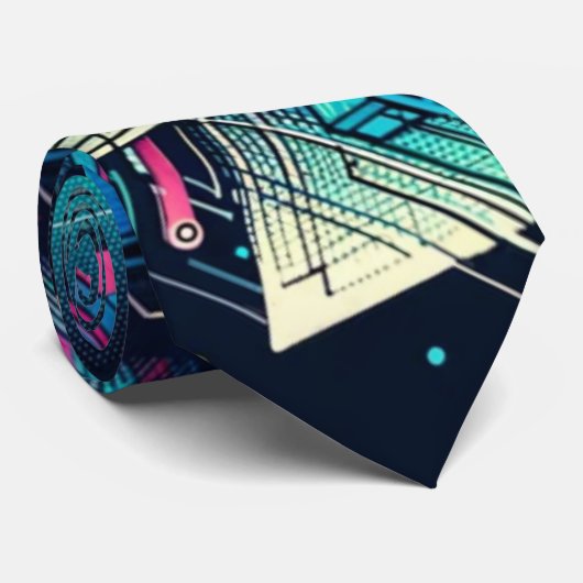 Cybernetische droomlandschap stropdas (Opgerold)