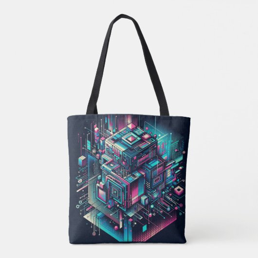 Cybernetische droomlandschap tote bag (Achterkant)