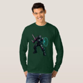 Cybernetische Gladiator – Neon Blade Krijger T-shirt (Voorkant volledig)