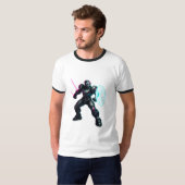 Cybernetische Gladiator – Neon Blade Krijger T-shirt (Voorkant volledig)