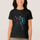 Cybernetische Gladiator – Neon Blade Krijger Tri-Blend Shirt (Voorkant)